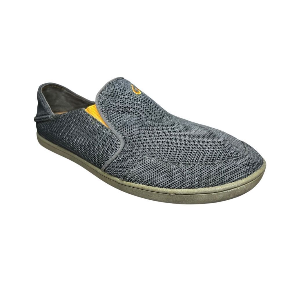 OluKai Men’s 8.5 Nohea Mesh Slip-On Shoes Shadow Gray Breathable‎ Comfort